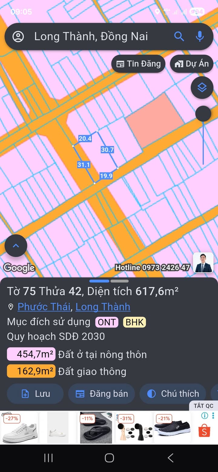 Đất nền xã Phước Thái, huyện Long Thành 600m² giá 7.2 tỷ - Lô góc tiềm năng đầu tư!