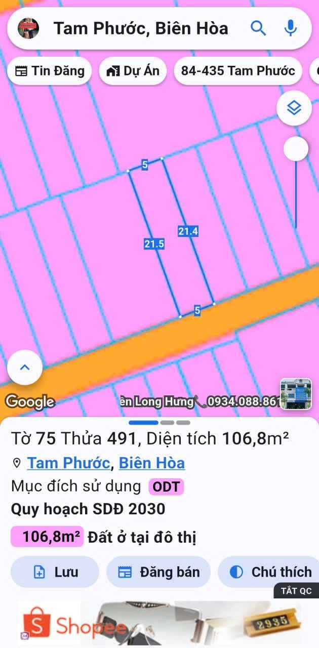 Đất nền Tam Phước Biên Hòa 112m² giá thỏa thuận - Sổ đỏ chính chủ, an ninh tốt!