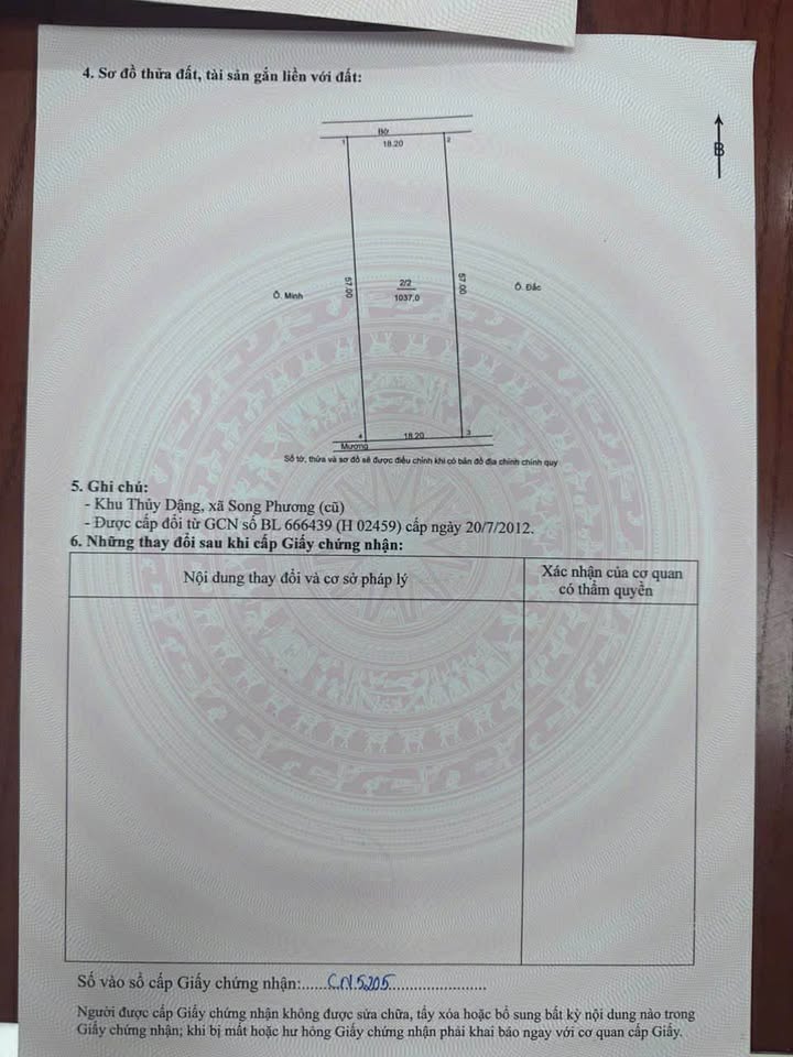 Đất nền xã Song Phương Hoài Đức 1037m² giá chỉ 2 triệu/m² - Cơ hội vàng cho nhà đầu tư!