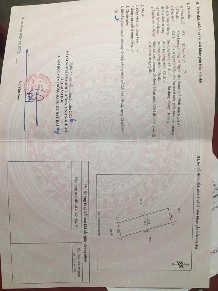 Đất nền Nghi Liên Vinh 131m² giá 1.3 tỷ - Cần bán gấp!