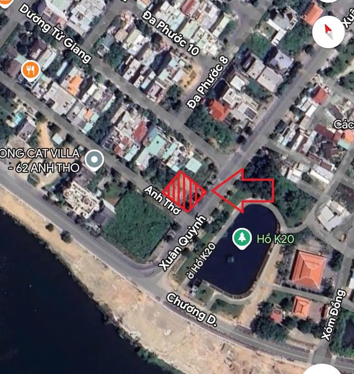 Đất nền góc 2 mặt tiền đường Anh Thơ & Xuân Quỳnh - 367m² giá chỉ 10 triệu/m²