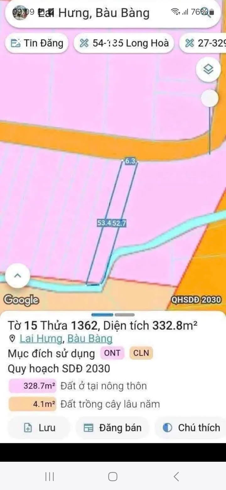 Đất nền Bàu Bàng 318m² chỉ 800 triệu - Cơ hội đầu tư tuyệt vời!