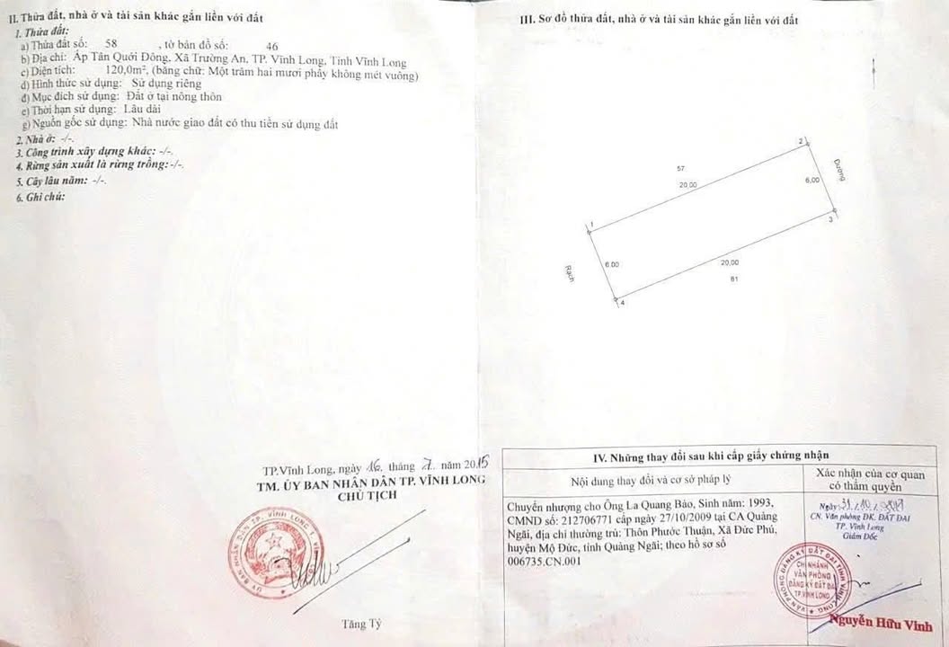 Đất nền KDC Trường An, Vĩnh Long 120m² giá 1.65 tỷ - Cơ hội đầu tư hấp dẫn!