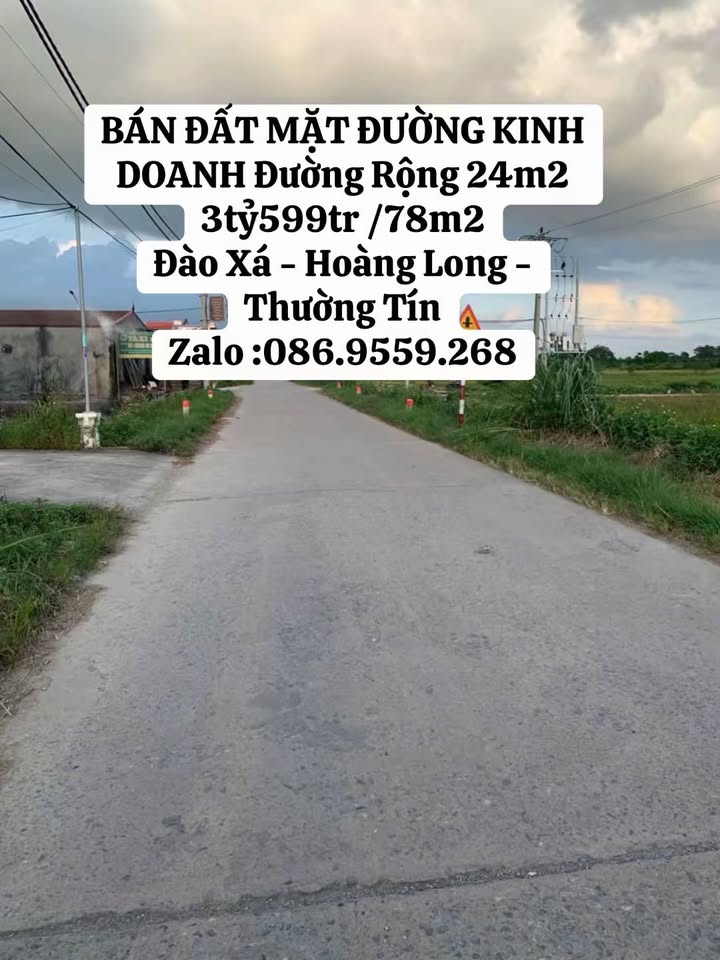 Đất mặt đường Đào Xá Hoàng Long, Thường Tín 78m² giá 3.599 tỷ - Cơ hội đầu tư không thể bỏ lỡ!