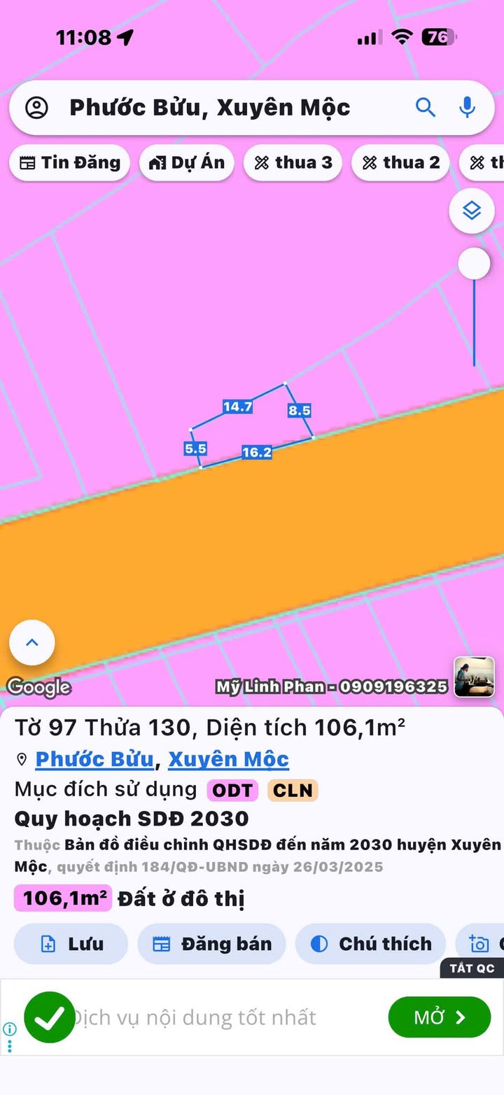 Đất nền Hồ Tràm, Xuyên Mộc 106m² giá 31.83 tỷ - Mặt tiền đường Điện Biên Phủ, kinh doanh sầm uất!