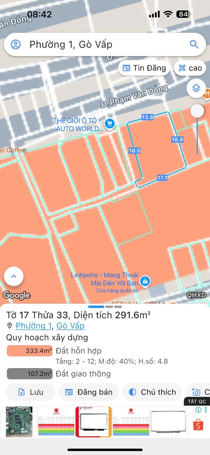 Đất nở hậu 17m tại Phạm Văn Đồng, Gò Vấp, 284m² giá 65 tỷ - Cơ hội đầu tư hấp dẫn!