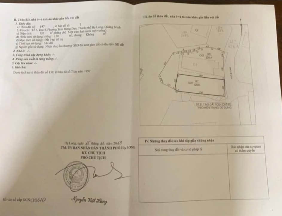 Đất nền Trần Hưng Đạo Hạ Long 120m² giá 1.5 tỷ - Cơ hội đầu tư sinh lời!