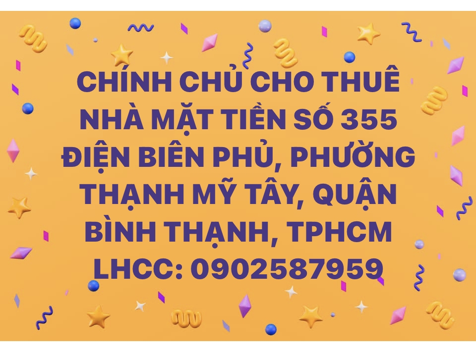 Nhà mặt tiền 355 Điện Biên Phủ, Bình Thạnh 245m² giá 150 triệu - Kinh doanh sầm uất!