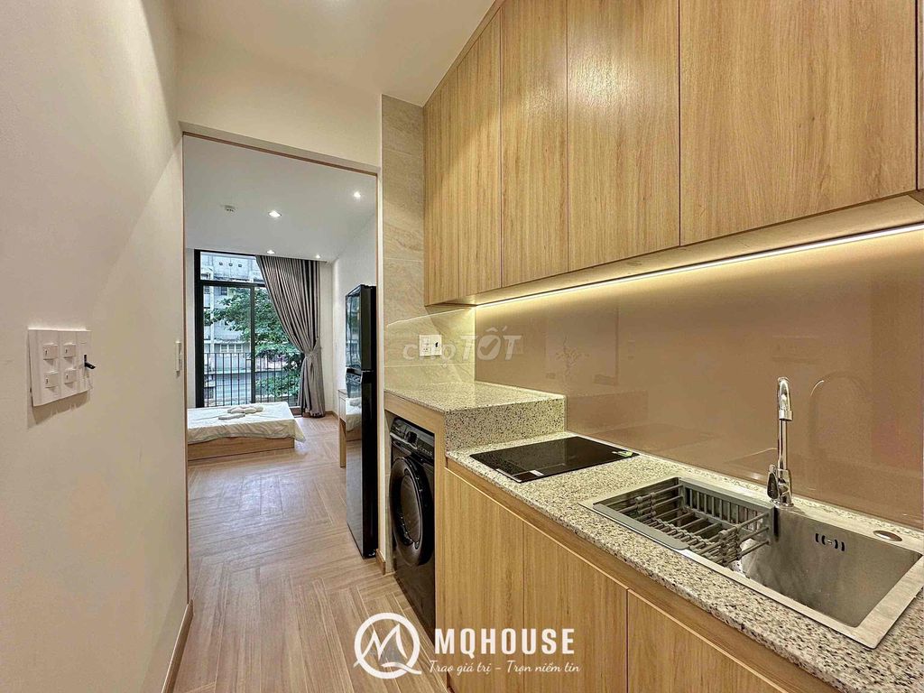 Căn hộ 1PN ban công Nguyễn Thái Bình 40m² giá 7 triệu - Full nội thất, máy giặt riêng