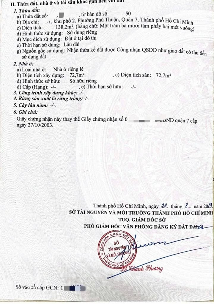 Đất thổ cư 138m² hẻm Huỳnh Tấn Phát, Quận 7 chỉ 6.99 tỷ - Cơ hội đầu tư tuyệt vời!