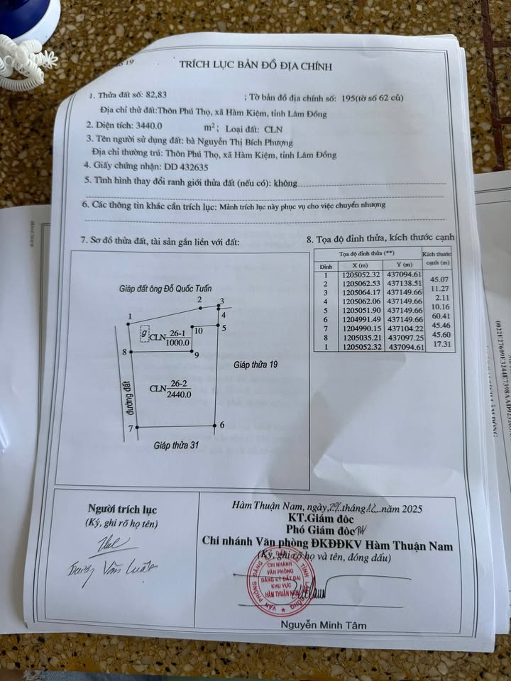 Đất nông nghiệp Hàm Cường 2440m² giá 418.5 triệu - Cơ hội đầu tư tuyệt vời!