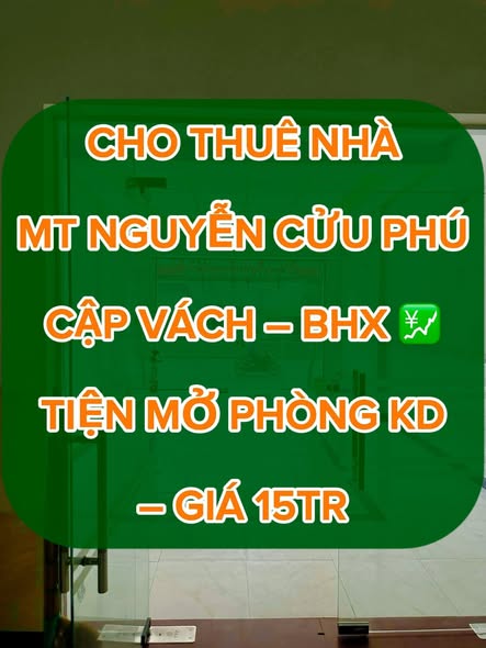 Nhà mặt tiền Nguyễn Cửu Phú, Bình Chánh 120m² giá 15 triệu - Đầu tư sinh lời ngay!