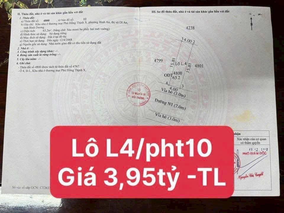 Đất nền Dĩ An 64m² giá 3.95 tỷ - Cần bán gấp lô đất VIP!