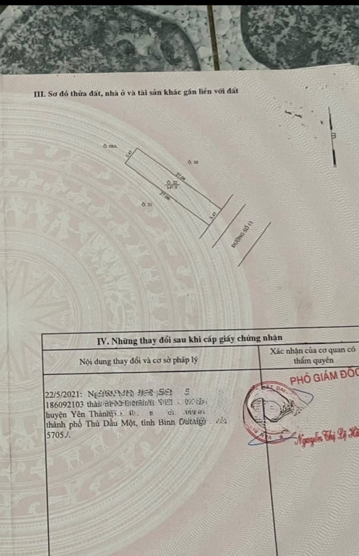 Đất nền Đường Số 13, Hòa Phú, Thủ Dầu Một 147m² - Pháp lý rõ ràng, giá tốt!