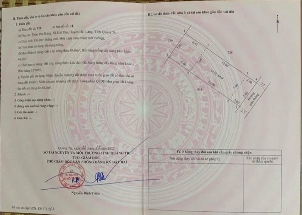 Đất nền 147m² tại Hải Phú, Hải Lăng - Hướng Đông, giá thỏa thuận - Cơ hội đầu tư lý tưởng!