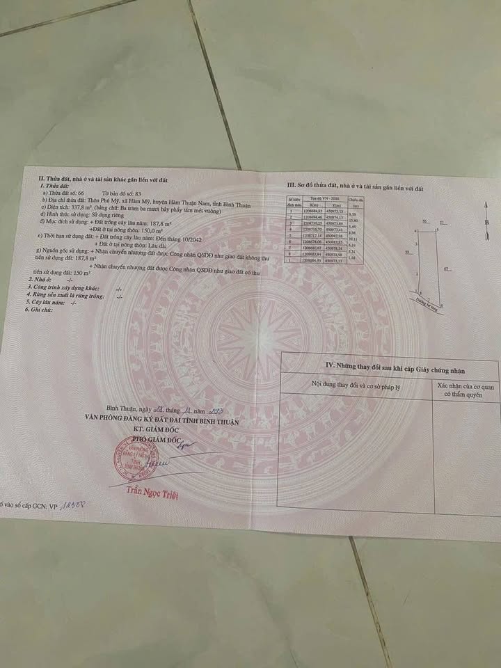 Đất Phú Mỹ - Hàm Thuận Nam 337.8m² giá thỏa thuận - Đầu tư sinh lời lý tưởng!