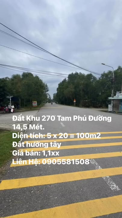 Đất nền Khu dân cư 270 Tam Phú 100m² giá 1.1 tỷ - Đầu tư sinh lời ngay!