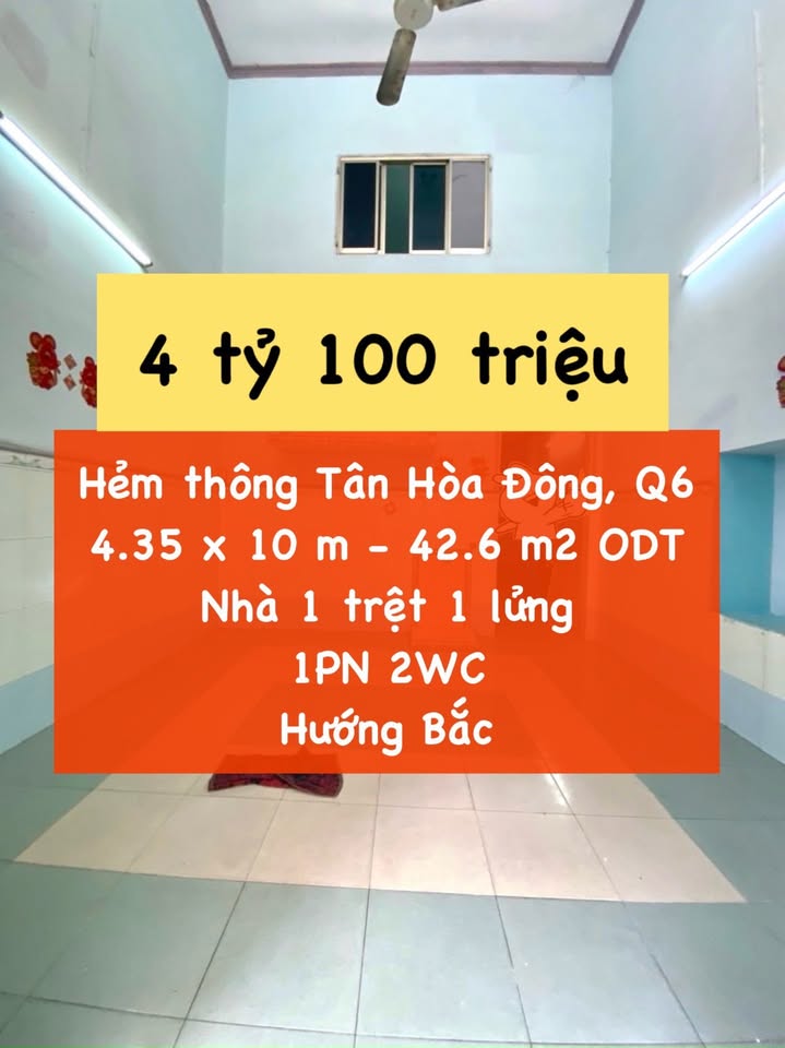 Nhà riêng quận 6 42m² giá 4.1 tỷ - Hẻm thông, sổ hồng riêng!