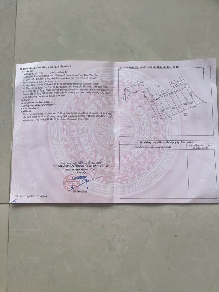 Đất nền Lương Sơn Sông Công 105m² giá chỉ 600 triệu - Đầu tư sinh lời lý tưởng!