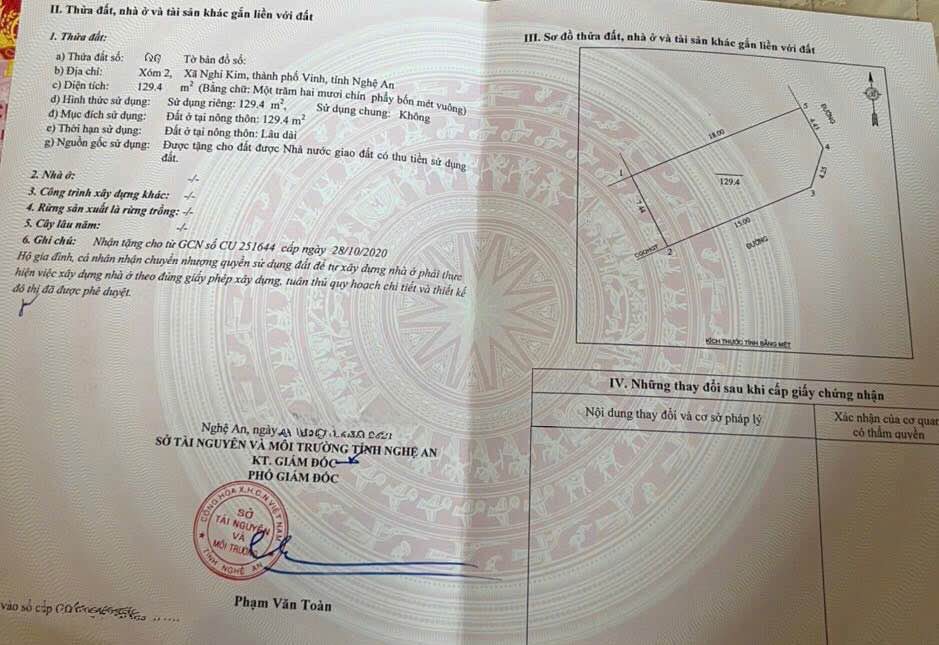 Đất nền lô góc Tecco Nghi Kim 129,4m² giá 4.2 tỷ - Đường lớn vỉa hè thoáng