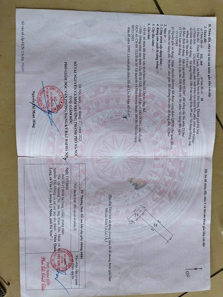 Đất thổ cư Thế Trạch, Sóc Sơn 99m² giá 2 tỷ - Cơ hội đầu tư vàng!