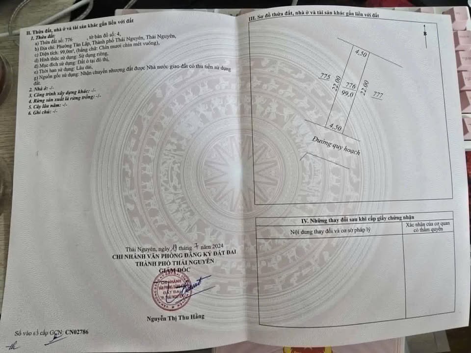 Đất nền Khu dân cư Tân Lập Thái Nguyên 99m² - Vị trí đắc địa, tiềm năng sinh lời cao!