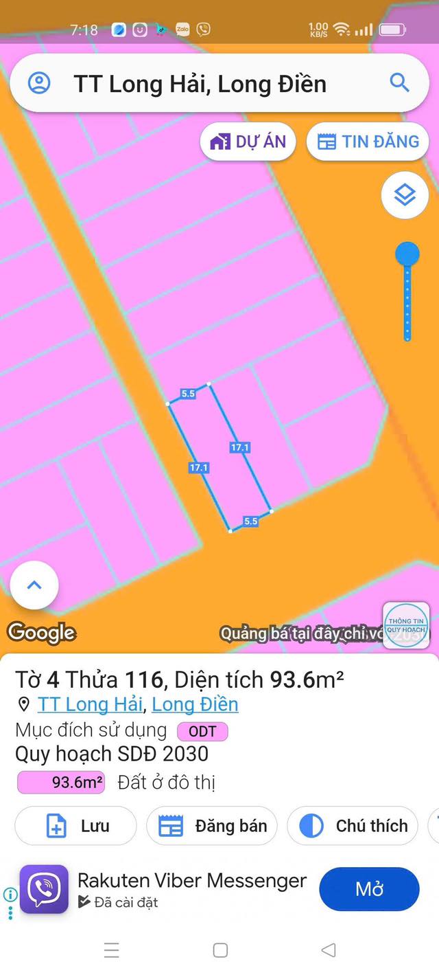 Đất tái định cư Long Hải, Bà Rịa - Vũng Tàu 94m² giá 2.5 tỷ - Lô góc 2 mặt tiền thoáng mát!