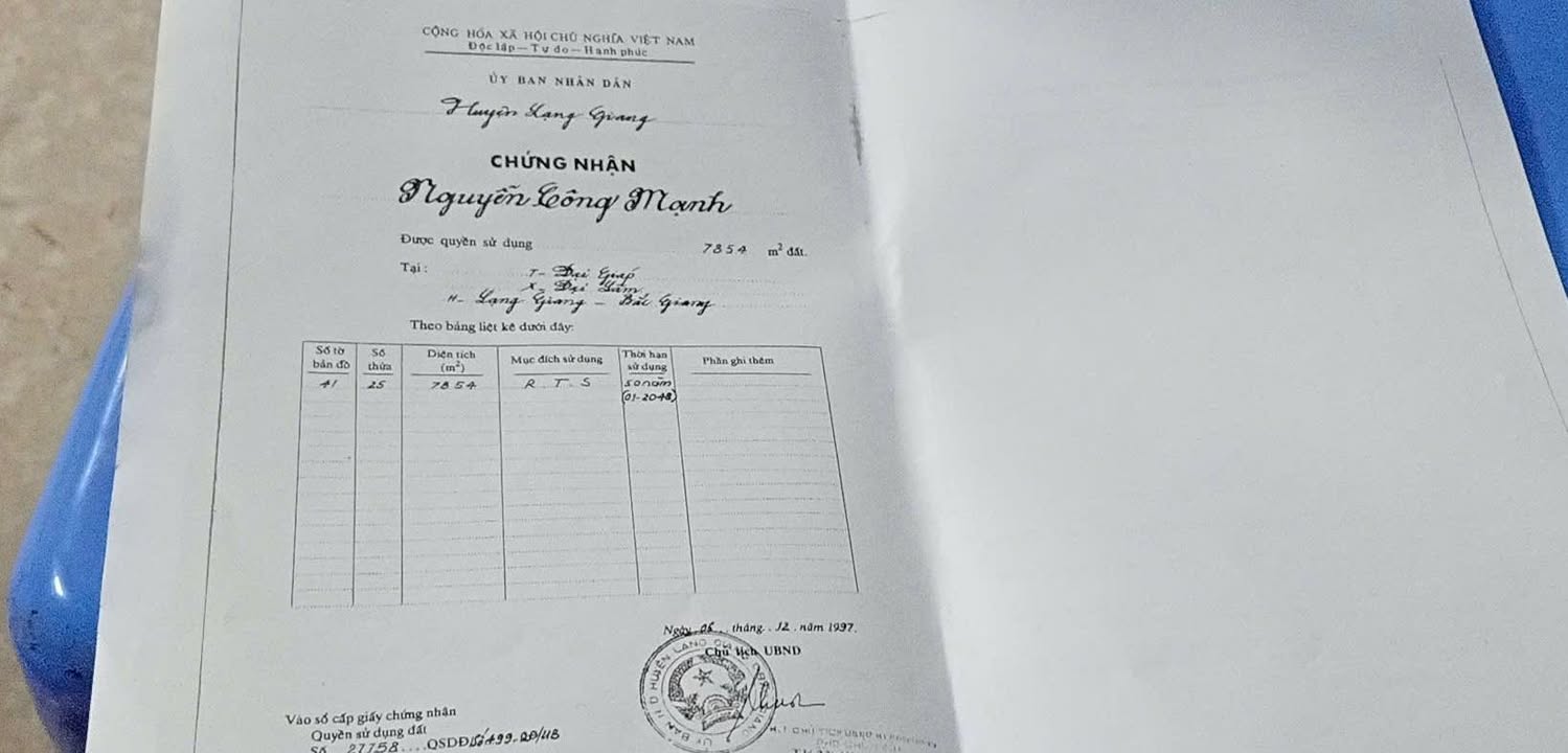 Đất thổ cư thôn Đại Giáp, xã Đại Lâm, 7,854 m² - Đầu tư sinh lời lâu dài!