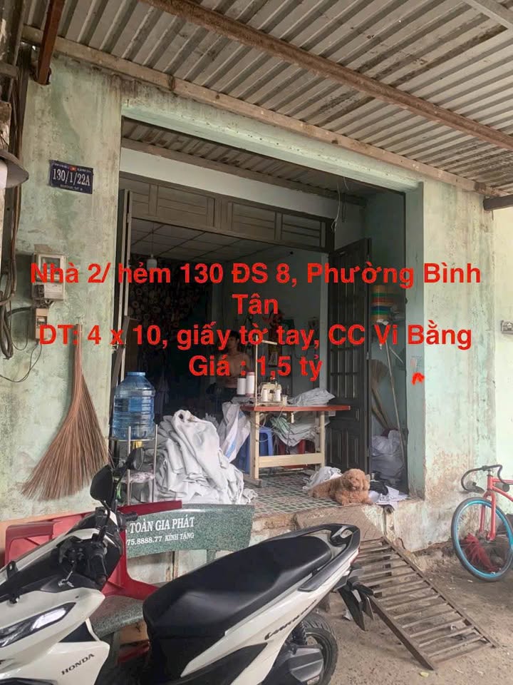 Nhà cấp 4 40m² Bình Hưng Hòa B giá 1.5 tỷ - Cần bán gấp!