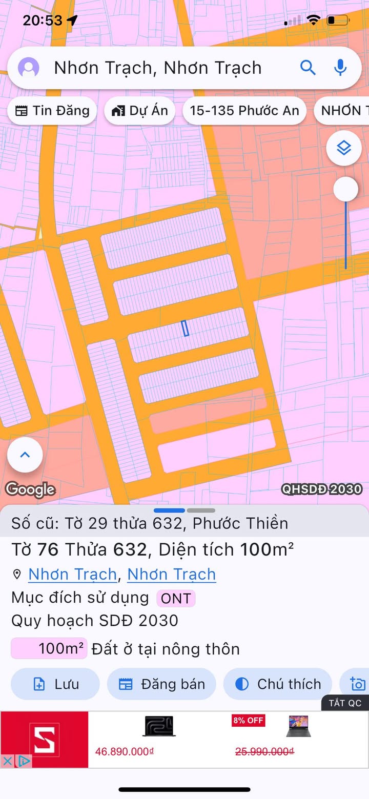 Đất nền Phước Thiền Nhơn Trạch 100m² - Giao dịch thuận lợi, vị trí đắc địa!