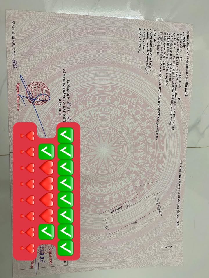 Đất 2 mặt kiệt ô tô Hòa Sơn Đà Nẵng 93m² giá 1.1 tỷ - Cơ hội đầu tư hấp dẫn!