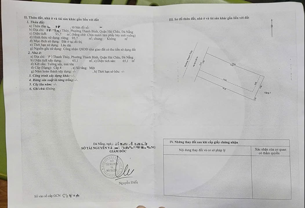 Nhà cấp 4 mặt tiền Thanh Thủy, Hải Châu 96m² giá chỉ 9 tỷ - Cơ hội đầu tư tuyệt vời!