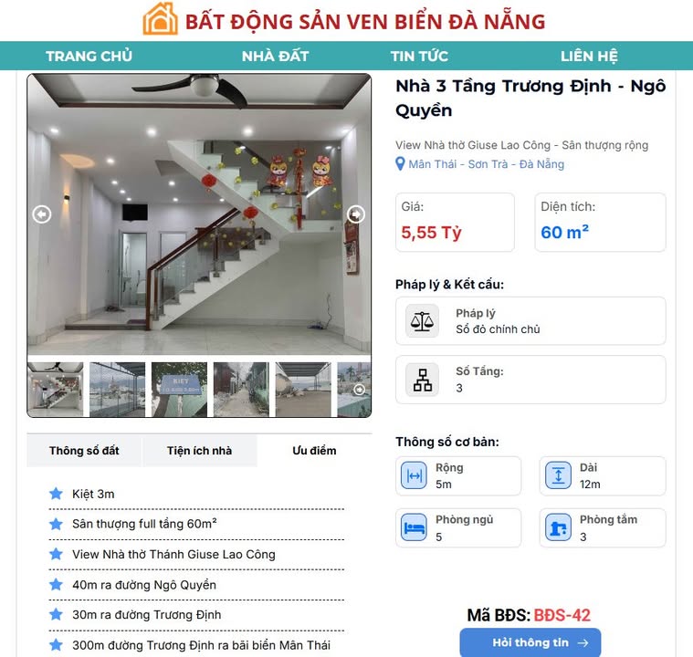 Nhà 3 tầng Trương Định - Ngô Quyền 60m² giá 5.55 tỷ - Chỉ việc vào ở ngay!