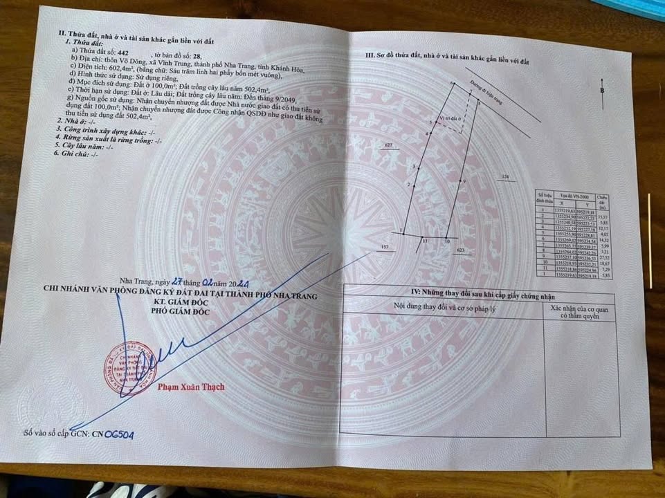 Đất nền Vĩnh Trung Nha Trang 602m² giá 4.5 tỷ - Cơ hội đầu tư tuyệt vời!