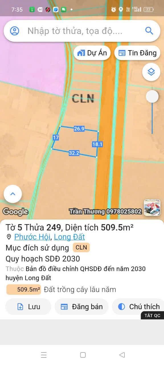 Đất nền 509m² mặt tiền nhựa Phước Hội - Gần biển chỉ 1 tỷ