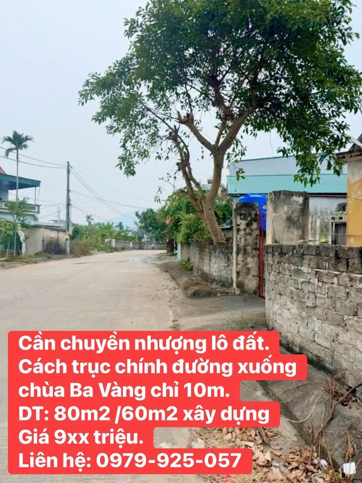Đất nền khu Thanh Sơn, Uông Bí 80m² giá 900 triệu - Cách chùa Ba Vàng chỉ 10m!