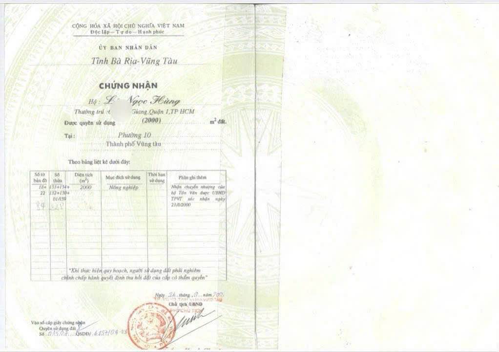 Đất nền 2.000m² tại Rạch Dừa, Vũng Tàu - Giá tốt, vị trí đắc địa!