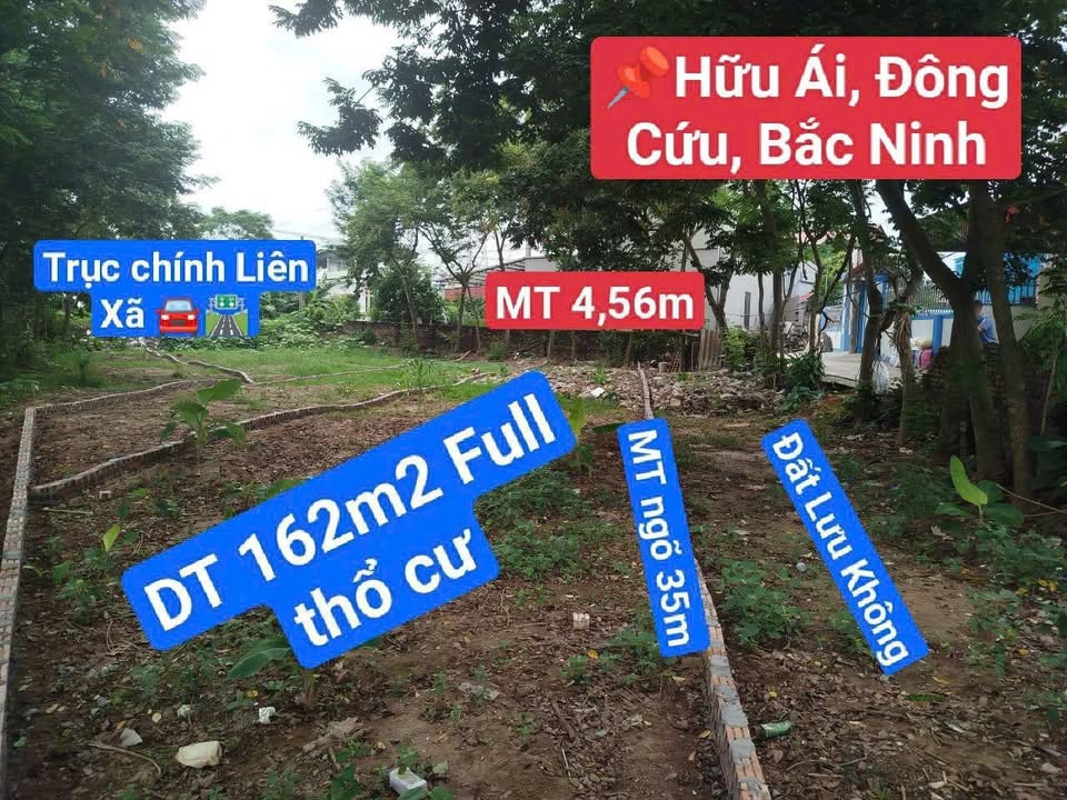 Đất 2 Mặt Tiền Hữu Ái, Đông Cứu 162m² giá 2.106 tỷ - Cơ hội đầu tư tuyệt vời!