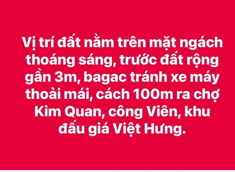 Đất đẹp Kim Quan - Việt Hưng 61m² giá 8 tỷ - Sổ đỏ chính chủ, pháp lý chuẩn!