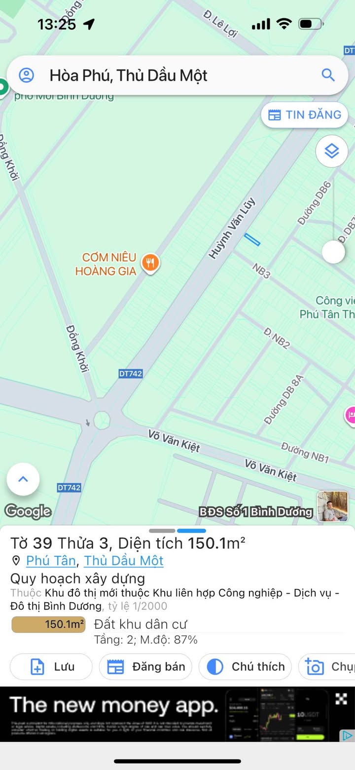 Đất nền mặt tiền đường Huỳnh Văn Lũy, Phú Tân, 150m² - Cơ hội đầu tư tuyệt vời!