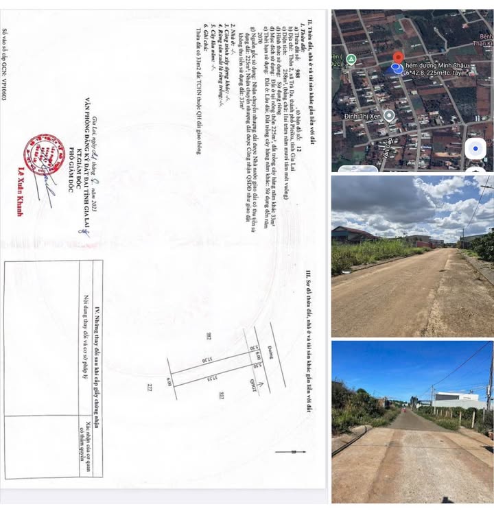 Đất thổ cư Phường Pleiku 258m² giá 1.05 tỷ - Đường ô tô thông thoáng!