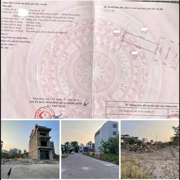 Đất nền khu đấu giá Đống Chuối 1 Hồng Bàng 93.6m² giá 4 tỷ - Đường rộng 13.5m vỉa hè 2 bên!