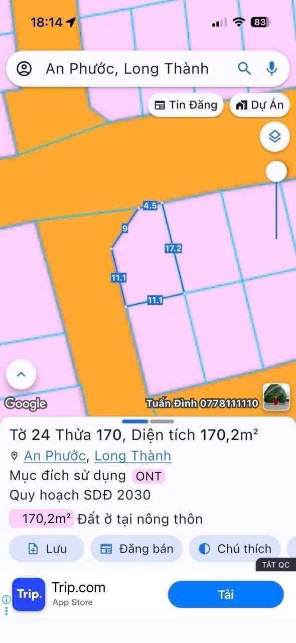 Đất nền An Phước Long Thành 187m² giá 4 tỷ - Lô góc 2 mặt tiền, đầu tư sinh lời!