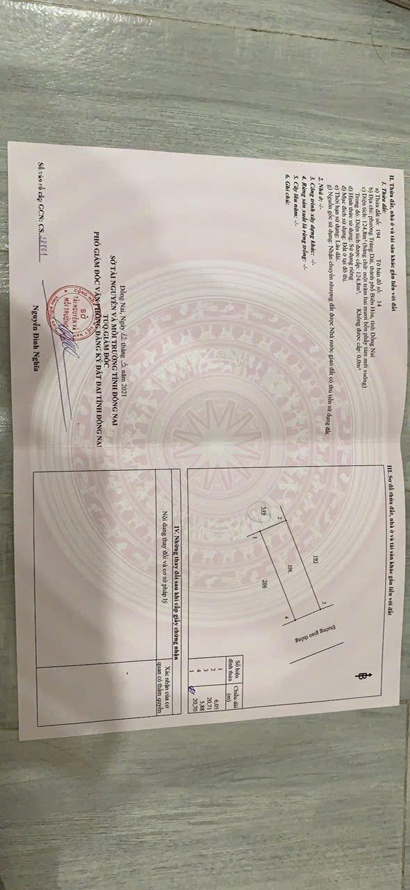 Đất nền Trảng Dài, Biên Hòa 124m² giá 3.4 tỷ - Sổ đỏ thổ cư 100%!