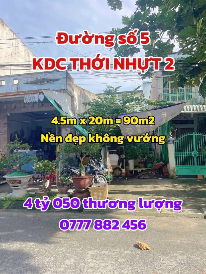 Đất nền đường số 5 KDC Thới Nhựt 90m² - Sổ hồng chính chủ, giá thỏa thuận!