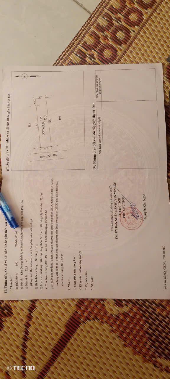 Đất nền mặt đường Quốc lộ 70B, 122.5m² giá chỉ 600 triệu - Tiềm năng kinh doanh vượt trội!