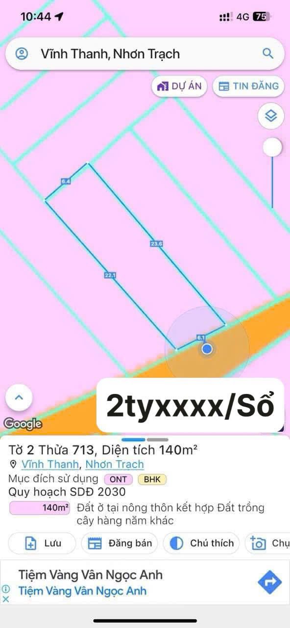 Đất nền xã Phước An, Nhơn Trạch 140m² giá 2 tỷ - Lô góc 2 mặt tiền, ô tô vào tận đất!