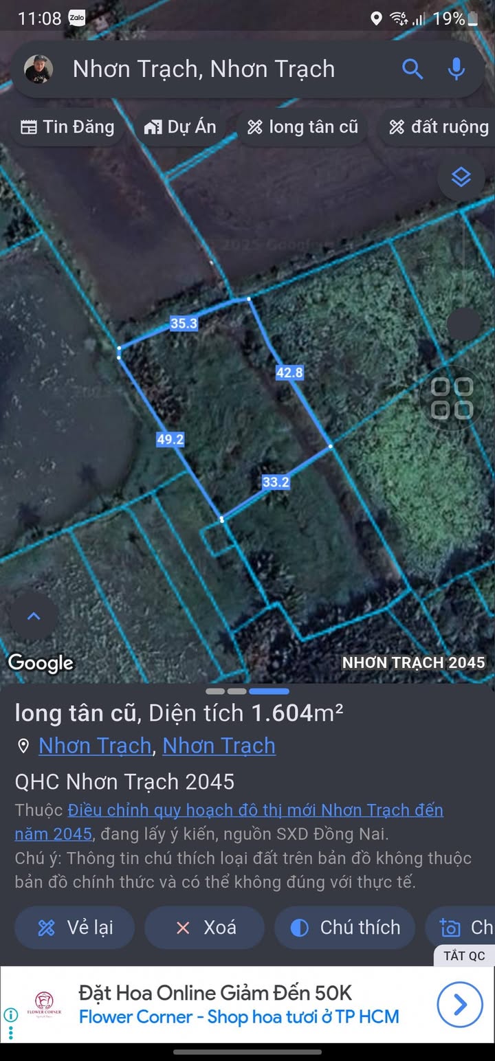 Đất ruộng Long Tân Nhơn Trạch 1080m² giá 1.2 tỷ - Cơ hội đầu tư lý tưởng!