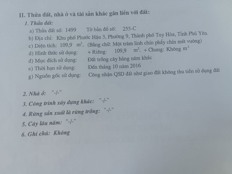 Đất nền khu phố Phước Hậu 3, Tuy Hòa 110m² - Cơ hội đầu tư hấp dẫn!