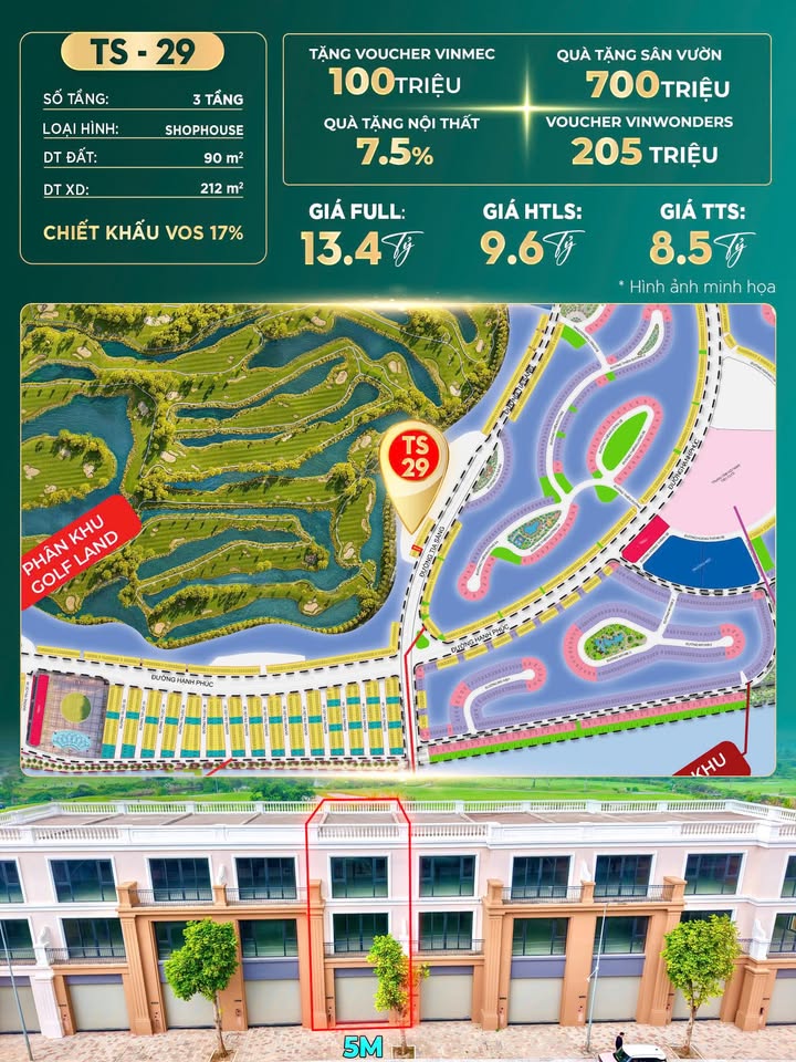 Shophouse Tia Sáng Thủy Nguyên 90m² giá 8.5 tỷ - View biển và sân golf đỉnh cao!